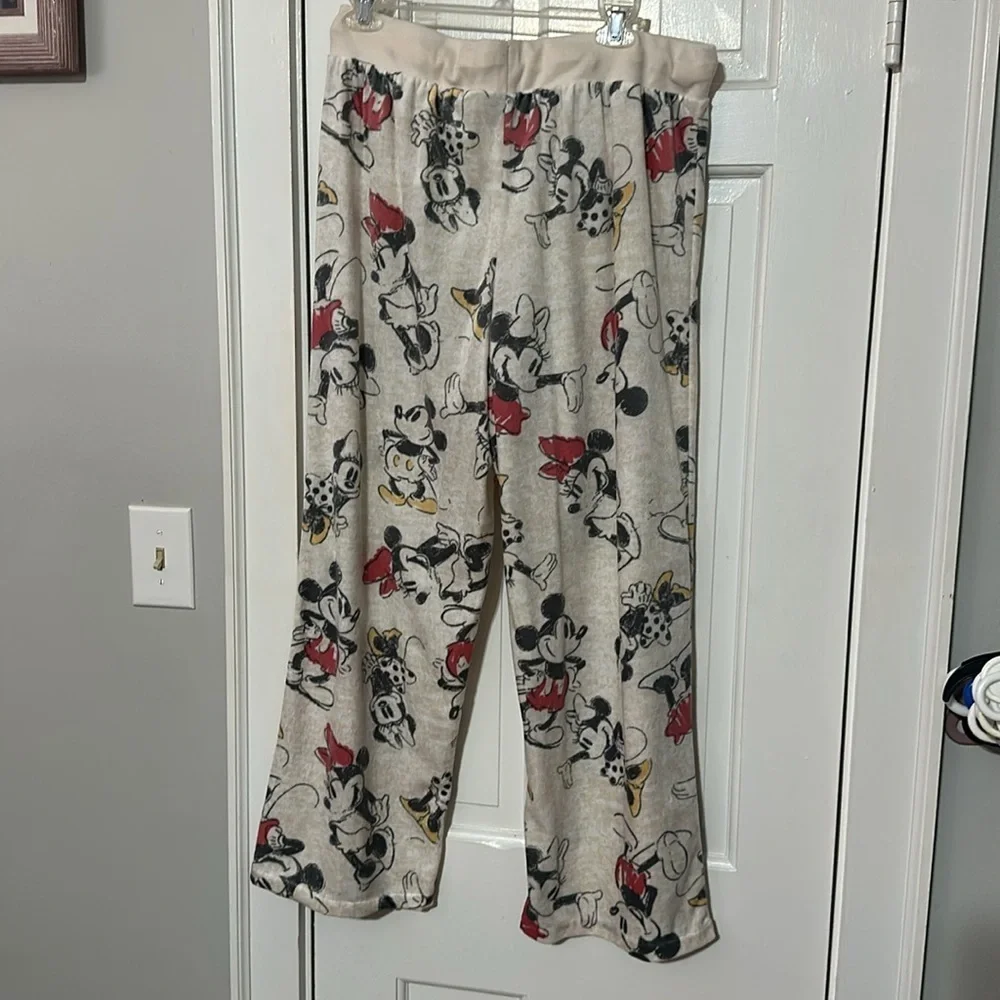 Disney Mickey Mouse and mini mouse  Pajama Bottoms - Cream and Red size XL